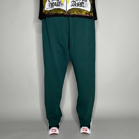 True Vintage 70s FOTL Joggers Womens XL Forest Green Cotton Blank Made in USA - Picture 3 of 4